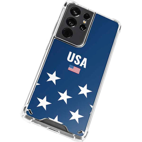 USA Flag Stars Galaxy S21 Ultra 5G Clear Case